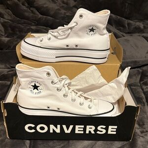 Converse Women's White High-Top Playform Sneakers